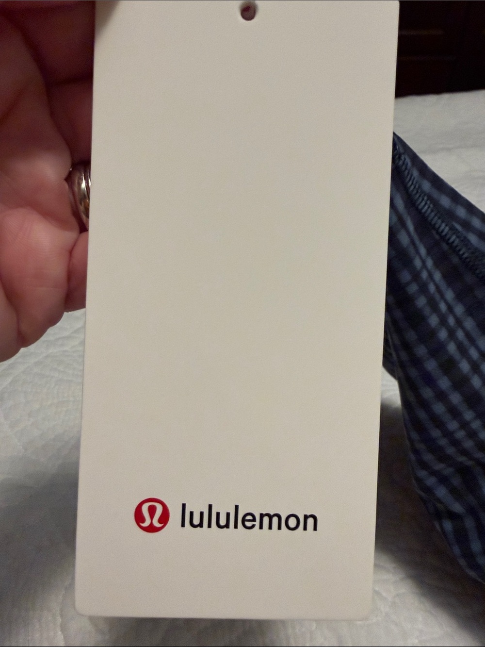 Lululemon Navy and Light Blue Gingham Align 17” leggings - Size 4 - Picture 5 of 5